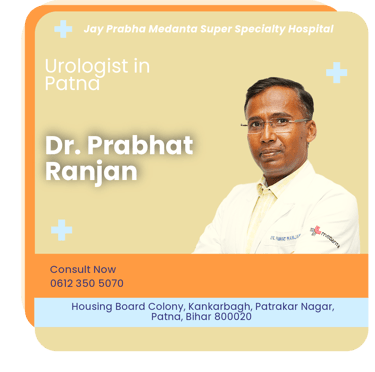 A graphical representation highlighting Dr. Prabhat Ranjan as the Best Urologist in Patna.
