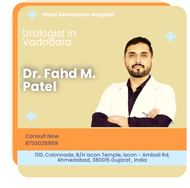A graphical representation highlighting Dr. Fahd M. Patel as the Best Urologist in Vadodara.