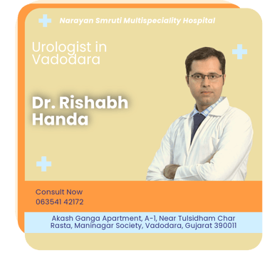 A graphical representation highlighting Dr. Rishabh Handa as the Best Urologist in Vadodara.