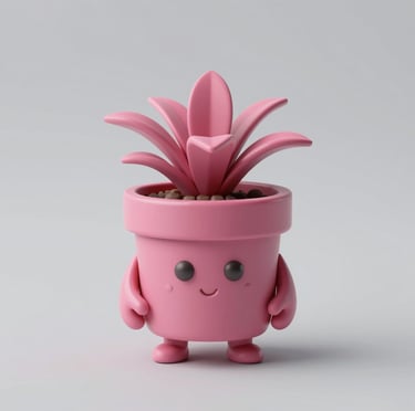 A set of minimalist 3D printed planters arranged on a wooden shelf, highlighting clean lines.