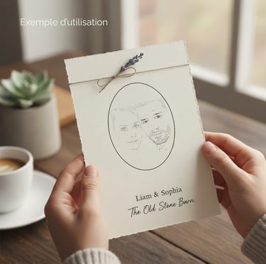 exemple utilisation portrait en faire part de mariage