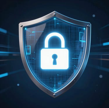 two hands touching each other in front of a blue background