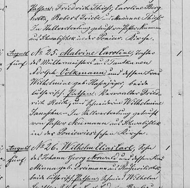 Malvine Caroline Volkmann metric 1879 year