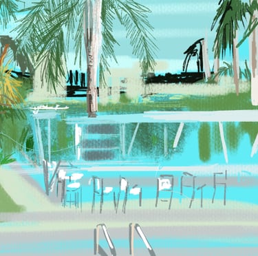 Miami hotel - digital postcard