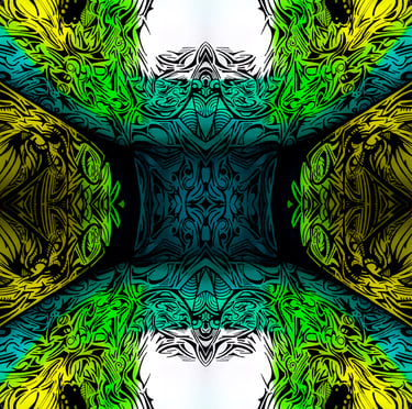 a colorful abstract pattern of a flower