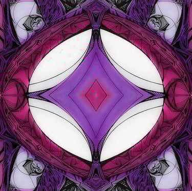 a purple and white abstracted image of a pattern of a flower