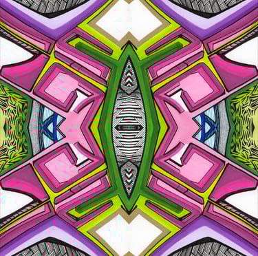 a colorful abstract art print of a colorful abstract painting