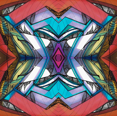 a colorful abstract art print of a colorful abstract design