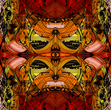 a picture of a colorful abstract pattern of a pattern of leaves and flowers