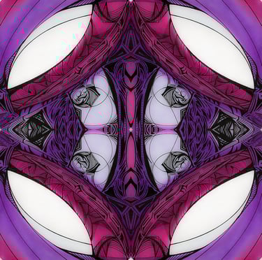 a picture of a purple and white abstract art work