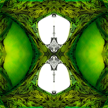 a green abstract pattern of a leafy pattern
