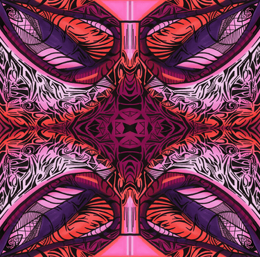 a colorful abstract pattern of a flower