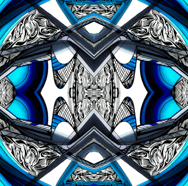 a blue and white abstract photograph of a blue and white background