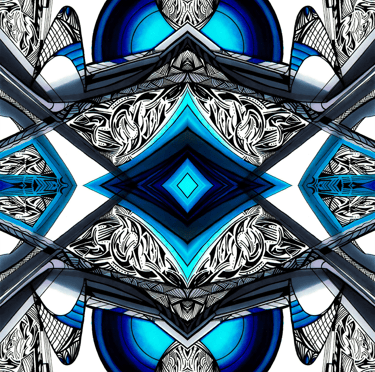 a blue and white abstract photograph of a blue and white background
