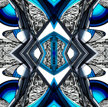 a blue and white abstract pattern of a blue and white background