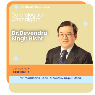 A graphical representation highlighting Dr. Devendra Bisht as the Best Cardiologist in Chandigarh