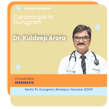 A graphical representation highlighting Dr. Kuldeep Arora as the Best Cardiologist in Gurugram.