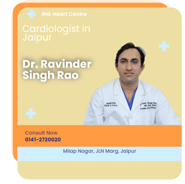 A graphical representation highlighting Dr. Ravinder Singh Rao as the Best Cardiologist in Jaipur.