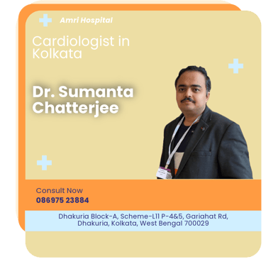 A graphical representation highlighting Dr. Sumanta Chatterjee as the Best Cardiologist in Kolkata