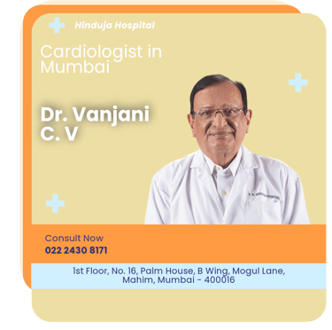 A graphical representation highlighting Dr. Vanjani C. V as the Best Cardiologist in Mumbai.
