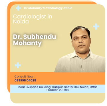 A graphical representation highlighting Dr. Subhendu Mohanty as the Best Cardiologist in Noida.
