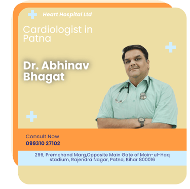 A graphical representation highlighting Dr. Abhinav Bhagat as the Best Cardiologist in Patna.