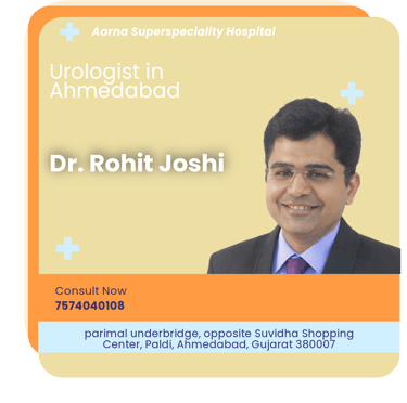 A graphical representation highlighting Dr. Rohit Joshi as the Best Urologist in Ahmedabad.