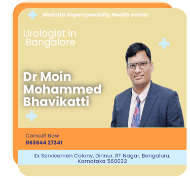 A graphical representation highlighting Dr. Moin Mohammed as the Best Urologist in Bangalore.