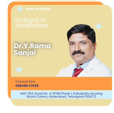 A graphical representation highlighting Dr. Y. Rama Sanjai as the Best Urologist in Hyderabad.