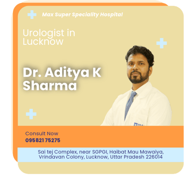 A graphical representation highlighting Dr. Aditya K Sharma as the Best Urologist in Lucknow.
