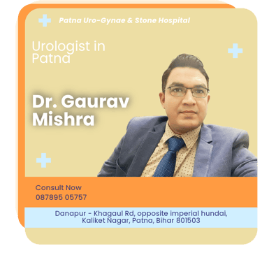 A graphical representation highlighting Dr. Gaurav Mishra as the Best Urologist in Patna.
