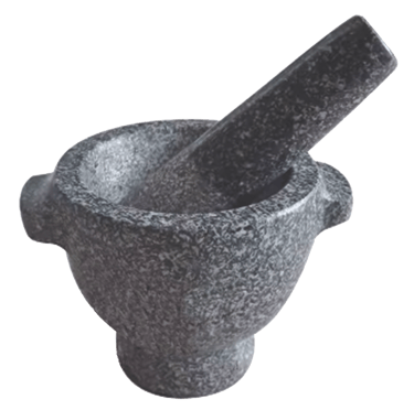 Mortar and pestle set made of granite
