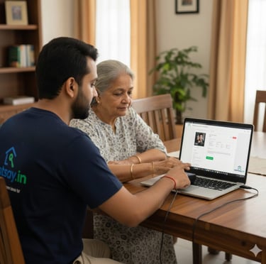 Rent agreement biometric verification service for senior citizens at home
