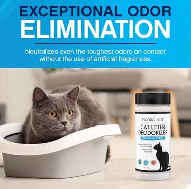 NonScents Cat Litter Deodorizer - Litter Box Odor Eliminator - Less Scooping Extends Kitty Litter Li