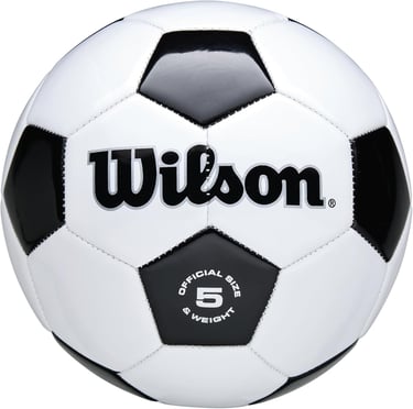 Wilson official size 5 soccer ball with classic black and white pentagon panels.