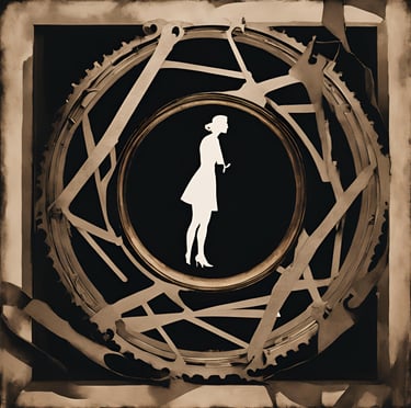 femme prise dans les rouages