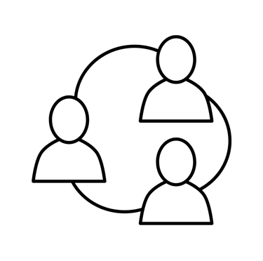 cercle avec trois personnes