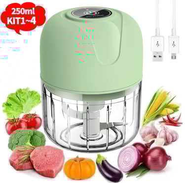 Com o Mini Processador Elétrico Portátil