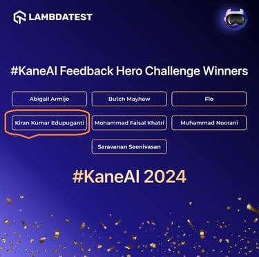KaneAI Feedback Hero Challenge