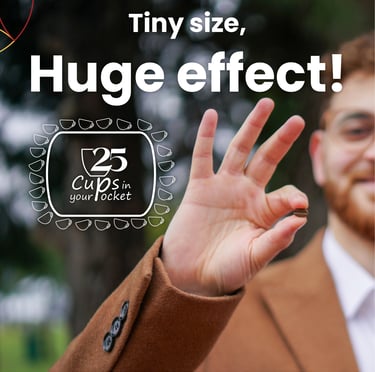 a man in a suit and tie with a sign that says,'tiny size