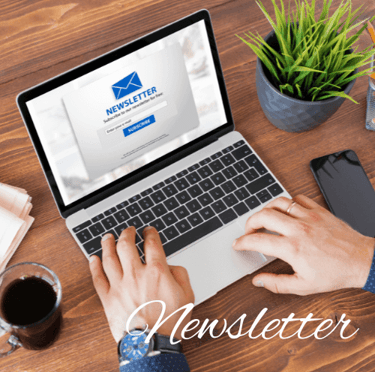 Newsletter image person ordering rosemarie quay newsletter on a pc