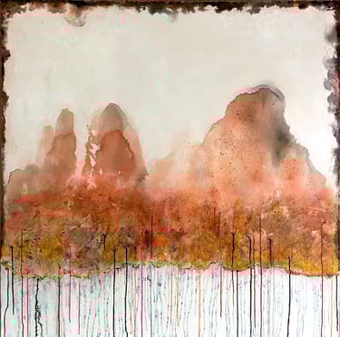 Large abstract acrylic painting by Jaz Bushell Art