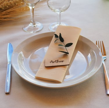 Marque-place en bois personnalisé