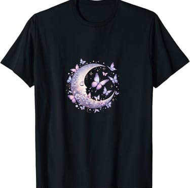Crescent moon with butterflies and a beautiful lavender color
