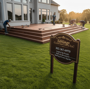 “Siblings Construction LLC team” “Construction services in New Castle DE” “Contact SiblingsConstruc”