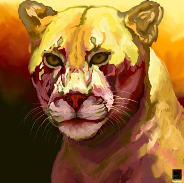 lion an vulnerable species art made by using photoshop