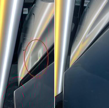 a train car with a red circle around the front of the car