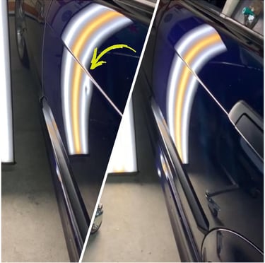 a car with a yellow arrow pointing up to the side