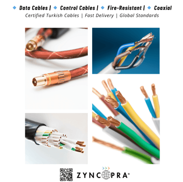 Certified Turkish cables – data, control, fire-resistant and coaxial.