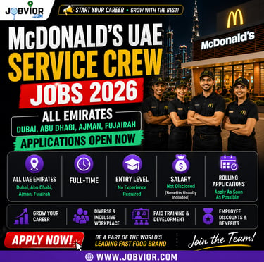 McDonald's UAE Service Crew job vacancy 2026 Dubai Abu Dhabi